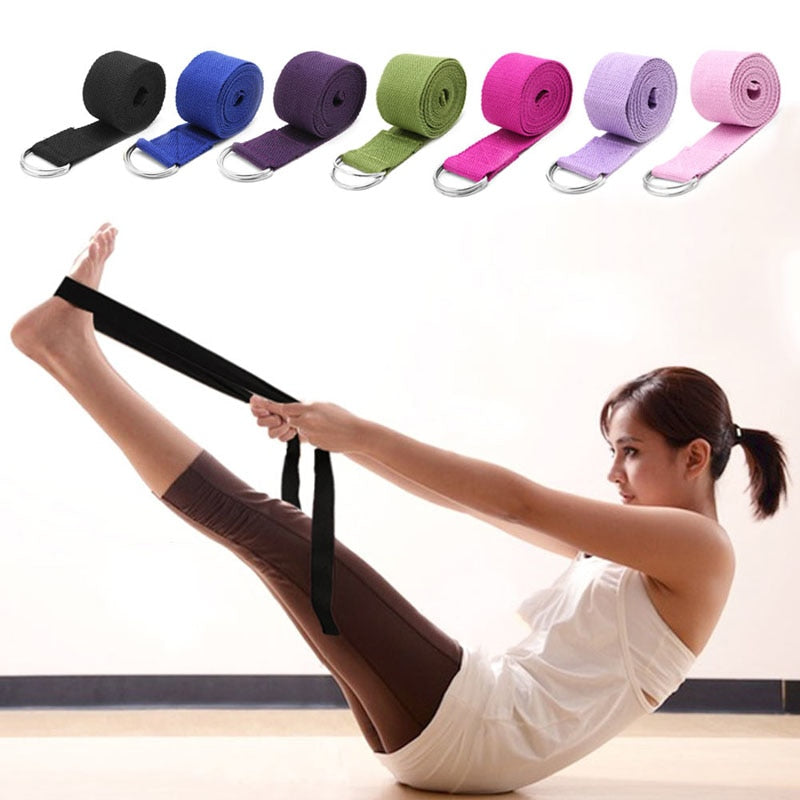 Adjustable Sport Stretch Strap D-Ring Belts Gym Waist Leg Fitness Yoga Belt New