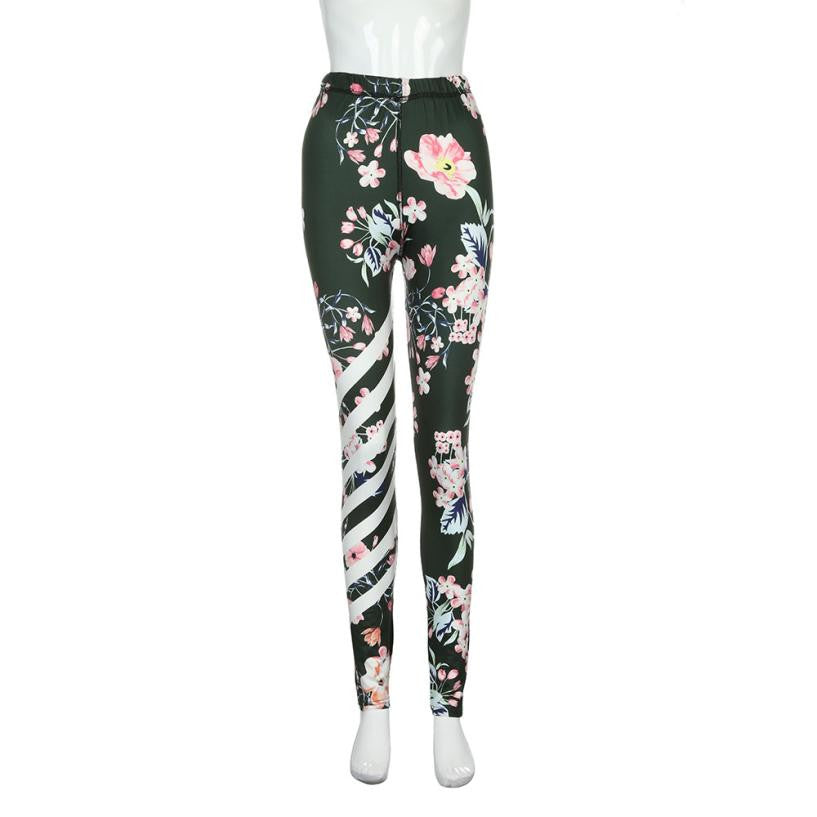 Floral Striped Pants