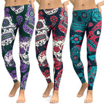 Womens Sugar Skull High Waist Leggings
