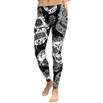 Womens Sugar Skull High Waist Leggings
