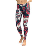 Womens Sugar Skull High Waist Leggings