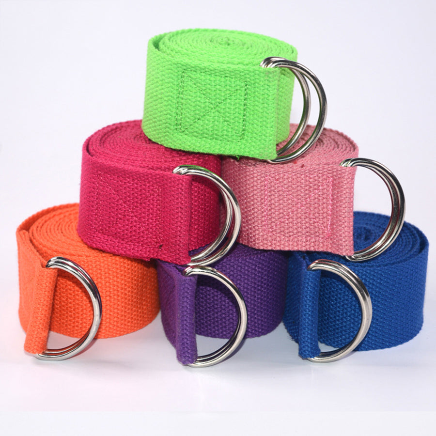 Multi-Colored Adjustable Yoga Stretch Strap D-Ring Belt